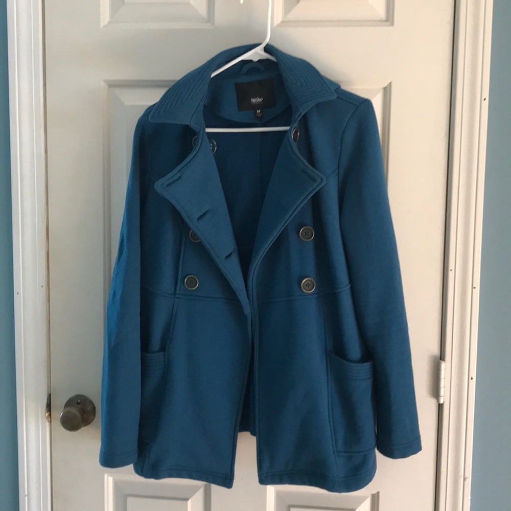 Blue peacoat with hood size M missono